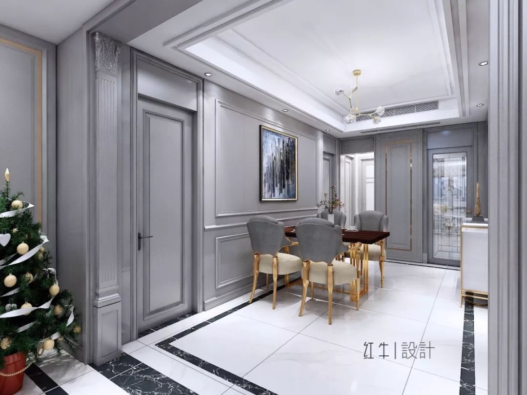 南京紫金未来城140平米简约法式风格装修  古典和现代的结合04