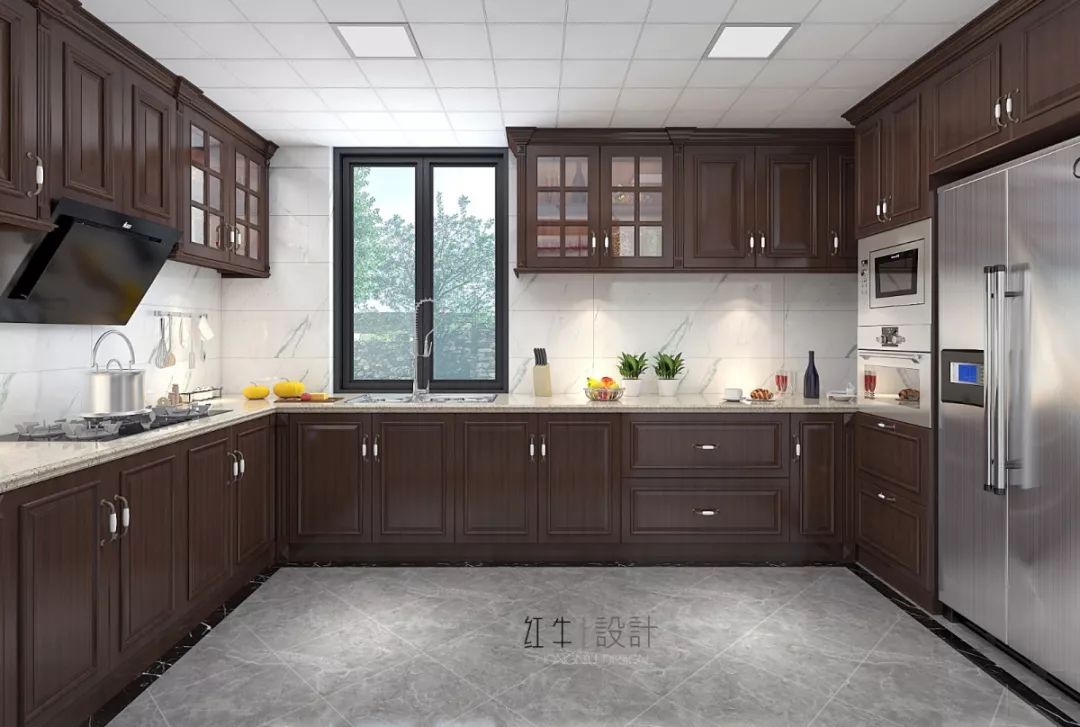 南京奥斯博恩庄园190平米现代中式风格装修  古典美学融入现代设计04厨房