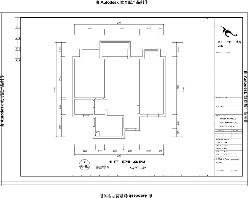 凤悦北园3栋2605室原始结构图