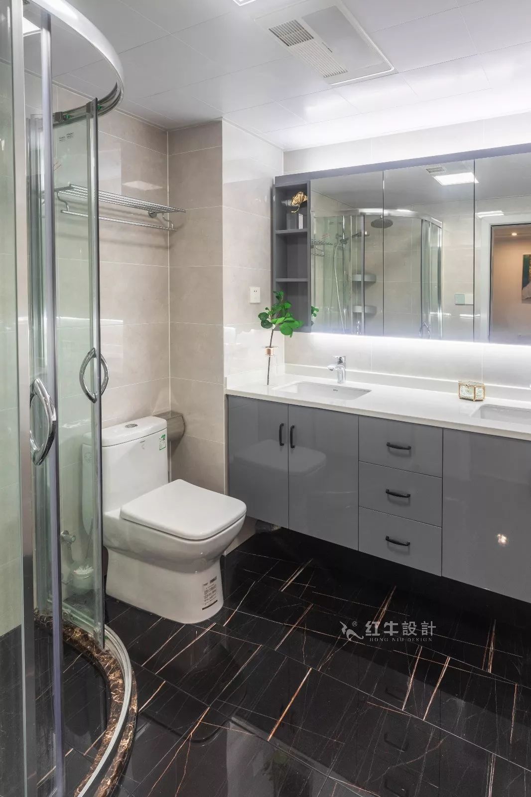 南京龙蟠花苑90㎡现代轻奢--老房升级改造，变身时尚精致家！19浴室改造