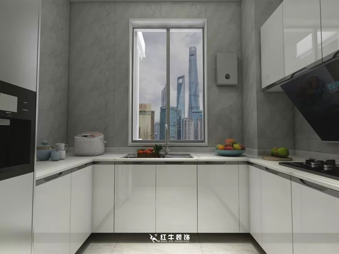 南京商苑新村120㎡现代简约--深浅有致的色彩搭配04厨房设计+logo