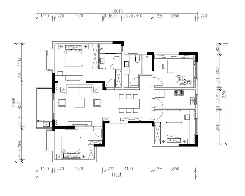 余玮_红牛设计--中垠紫金官邸140㎡（G户型）北欧风格03调整建议_平面布置图