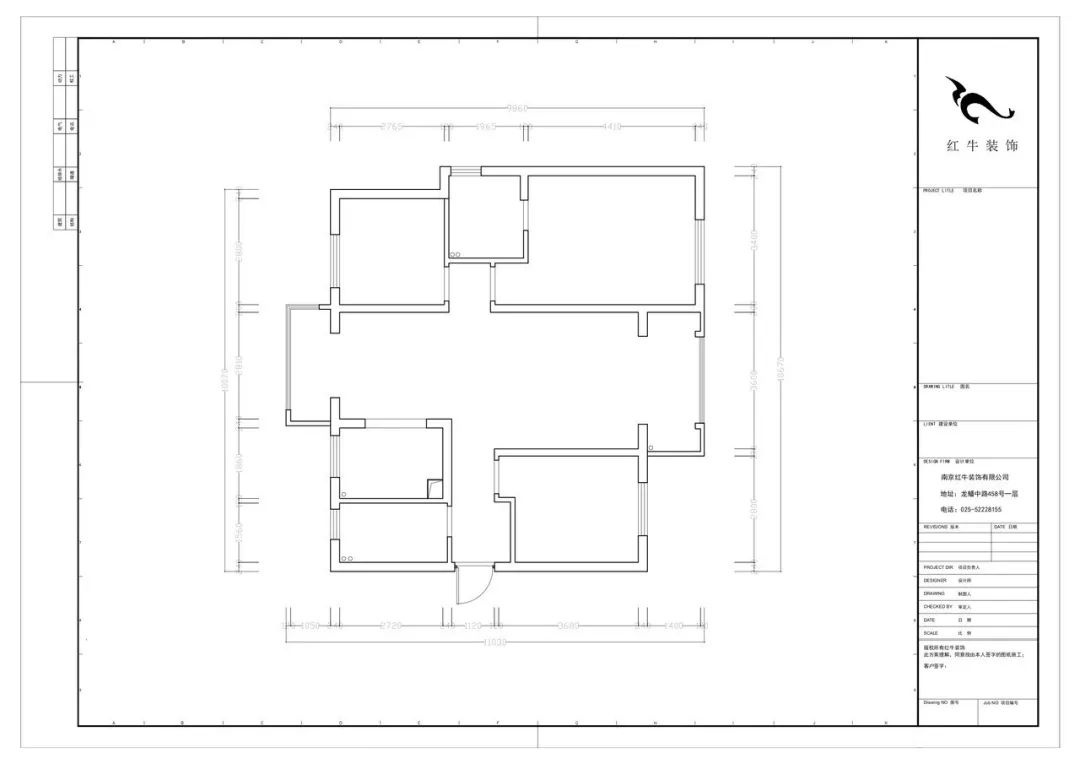 115㎡--保利国际社区户型解析01户型分析_原始结构图