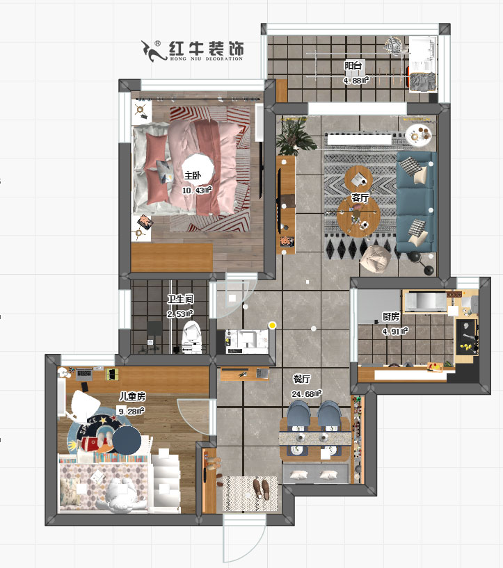 顾娟_启迪方洲明园6-2502-77㎡-简约北欧风格_平面图