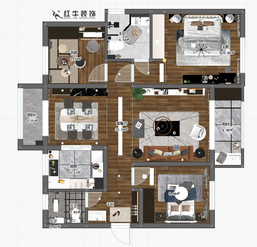 张桐玮_保利国际社区2期5-2703-115㎡-现代简约风格00彩平图