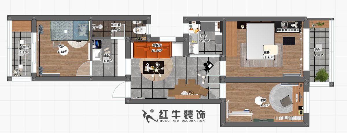 吴波_马道街26-1-701-76㎡-现代风格00彩平图