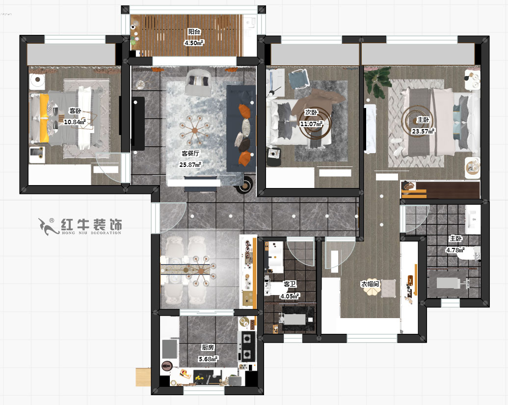 贾庭_宝华碧桂园大学印象25-1-502室-109㎡-简欧轻奢风格_3室2厅2卫（精装修重新装修）_定制家￥149148_全包14