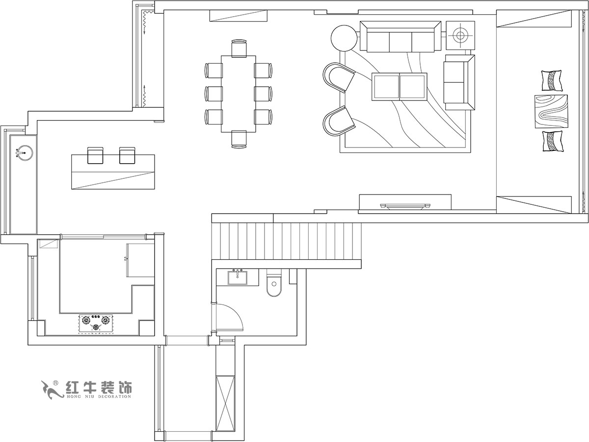 【实景案例】余玮_栖园-200㎡-轻奢风格_4室3厅3卫（新房装修）_全包35万00_02一楼是日常休闲的活动区域