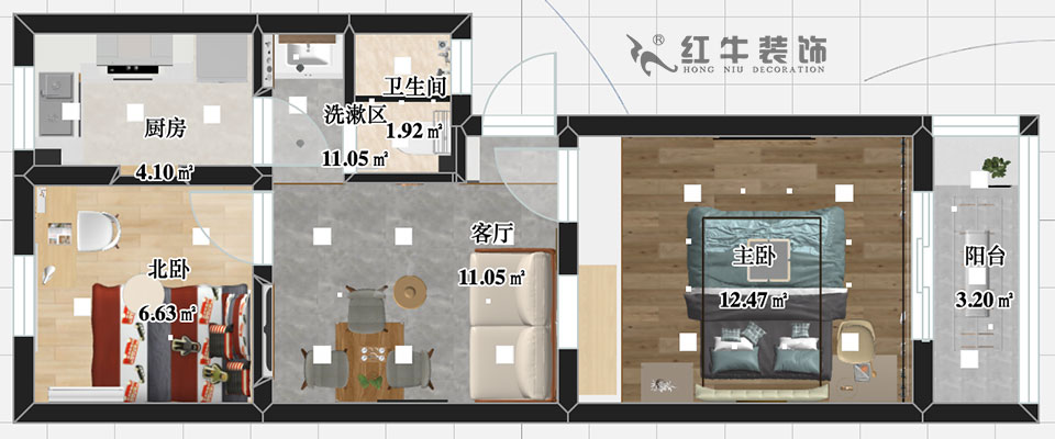 张智猿_滨江花园西园25-2-602-52㎡-现代简约风格_2室1厅1卫（老房装修）_定制家￥80749_全包8