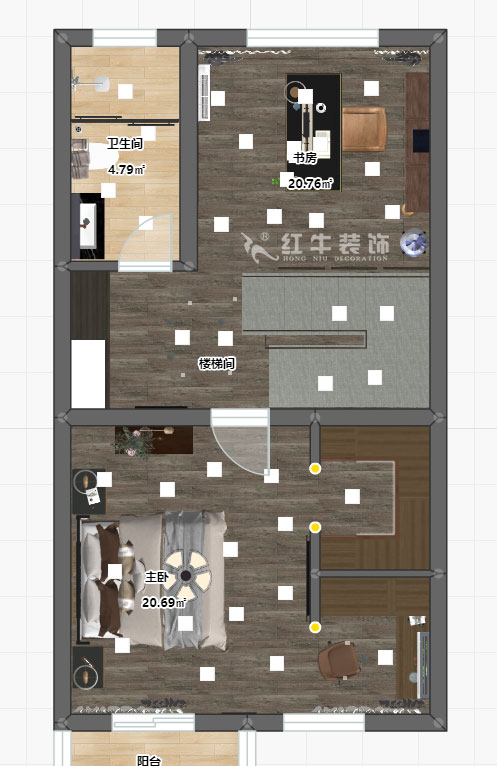 陆利民_香地美舍602-156㎡-新中式风格_5室2厅3卫（新房装修）_定制家￥208000_全包25万00_10二楼彩平图