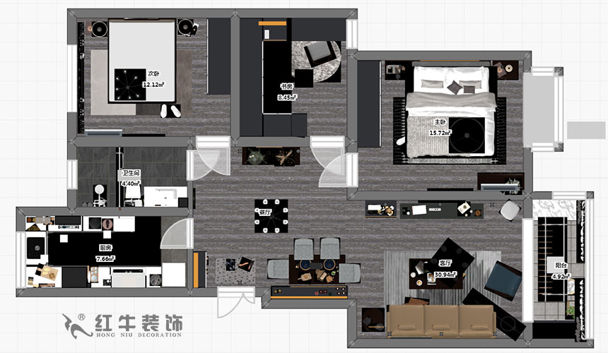 吴波_华汇康城23-404-105㎡-现代风格_3室2厅1卫（旧房装修）_定制家￥155943_全包15