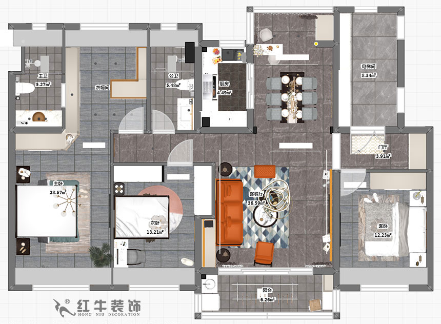 蔡成昊_泊云间25-2-304-140㎡-现代轻奢风格_4室2厅2卫（新房装修）_半包￥106935_半包10