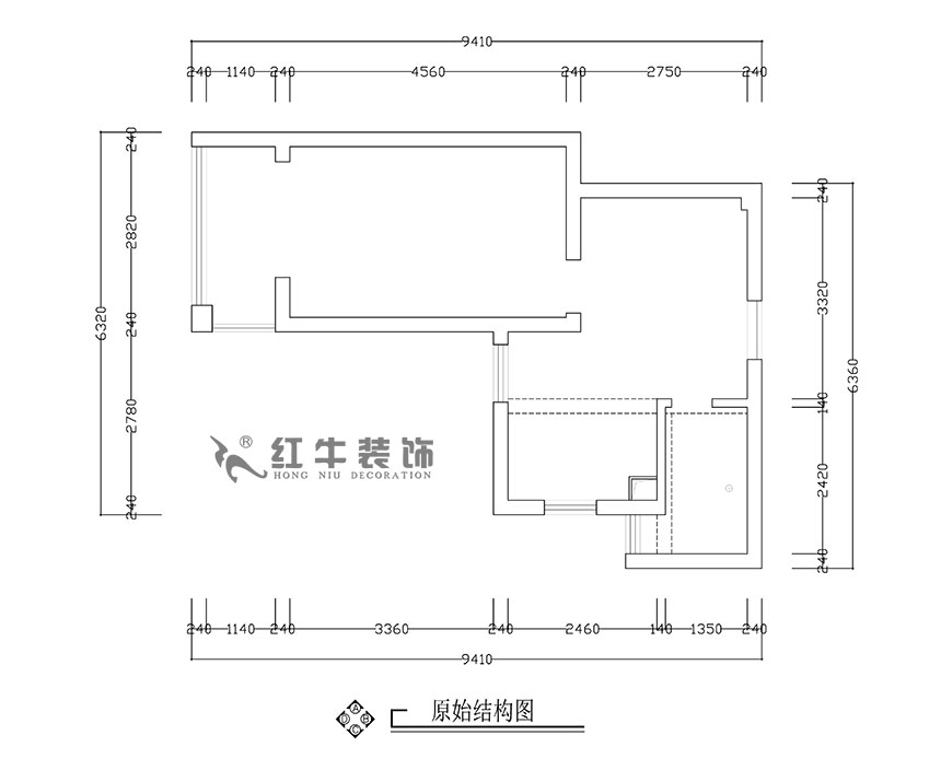 张智猿_银龙四期11栋2-706-42㎡-现代简约风格_1室1厅1卫（老房装修）_定制家￥79453_全包8万00_01原始结构图