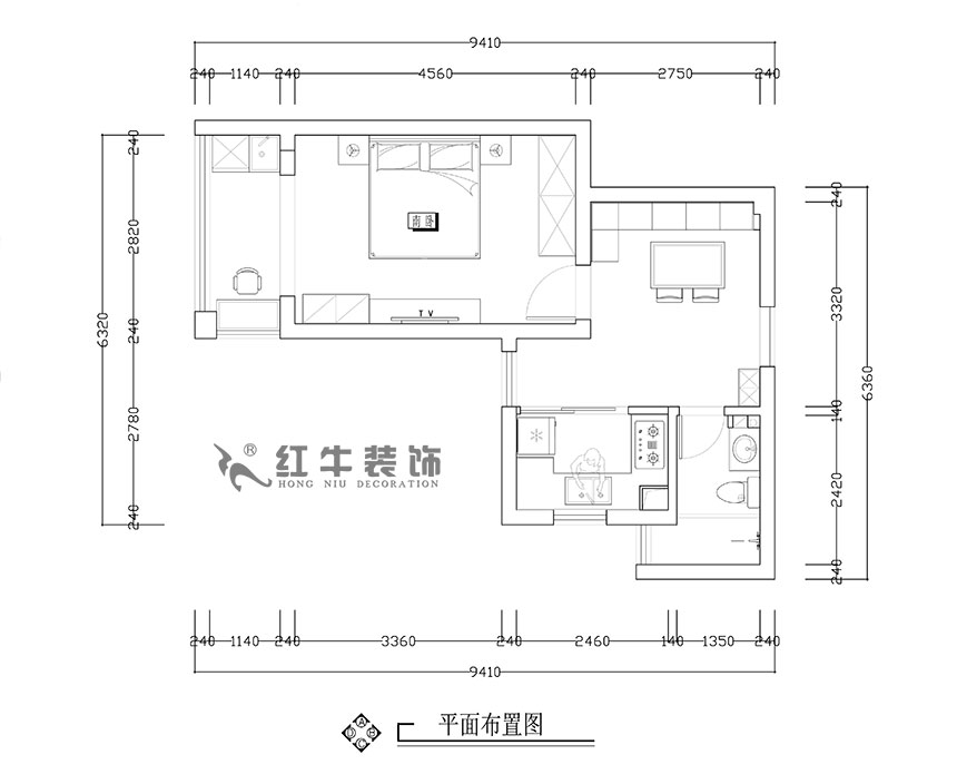 张智猿_银龙四期11栋2-706-42㎡-现代简约风格_1室1厅1卫（老房装修）_定制家￥79453_全包8万00_02平面布置图