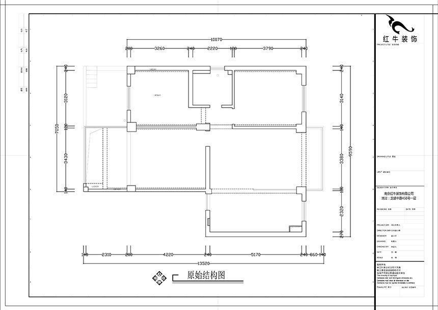 张智猿｜红山山庄8-204-100㎡-简中风格｜3室1厅1卫｜老房装修｜定制家￥153700｜全包15万｜00_01原始结构图