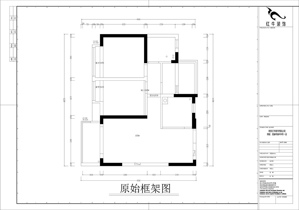 孟宪涛｜华润幸福里10-2203-88㎡-简约风格｜3室1厅1卫｜新房装修｜定制家￥118229｜全包12万｜00_01原始框架图