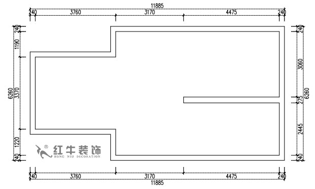 张桐玮｜雨花村19-701-110㎡-现代简约风格｜3室2厅1卫｜新房装修｜定制家￥124244｜全包12万｜00_03二层原始结构