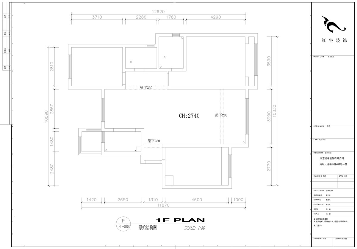 【实景案例】高灵慧｜弘阳时光印象1-201-115㎡-现代风格｜3室2厅2卫｜定制家￥154784｜全包15万｜00_01原始结构图