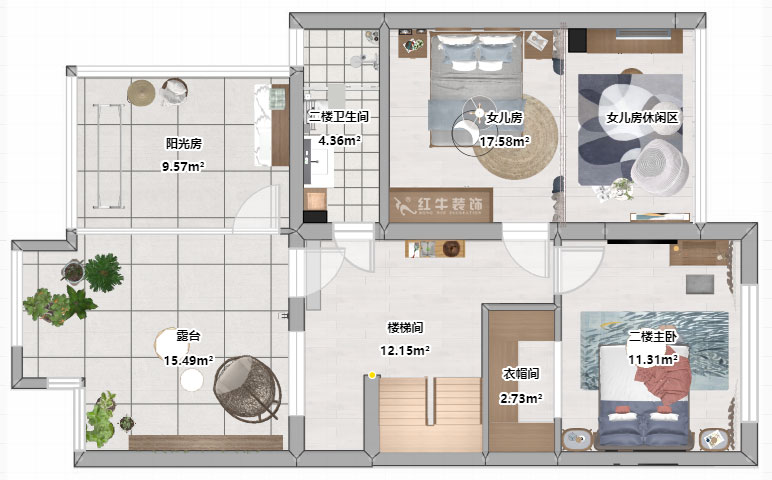 吴波｜钱塘望景20-2-505-140㎡-现代风格｜4室2厅2卫｜旧房装修｜定制家￥171024｜全包17