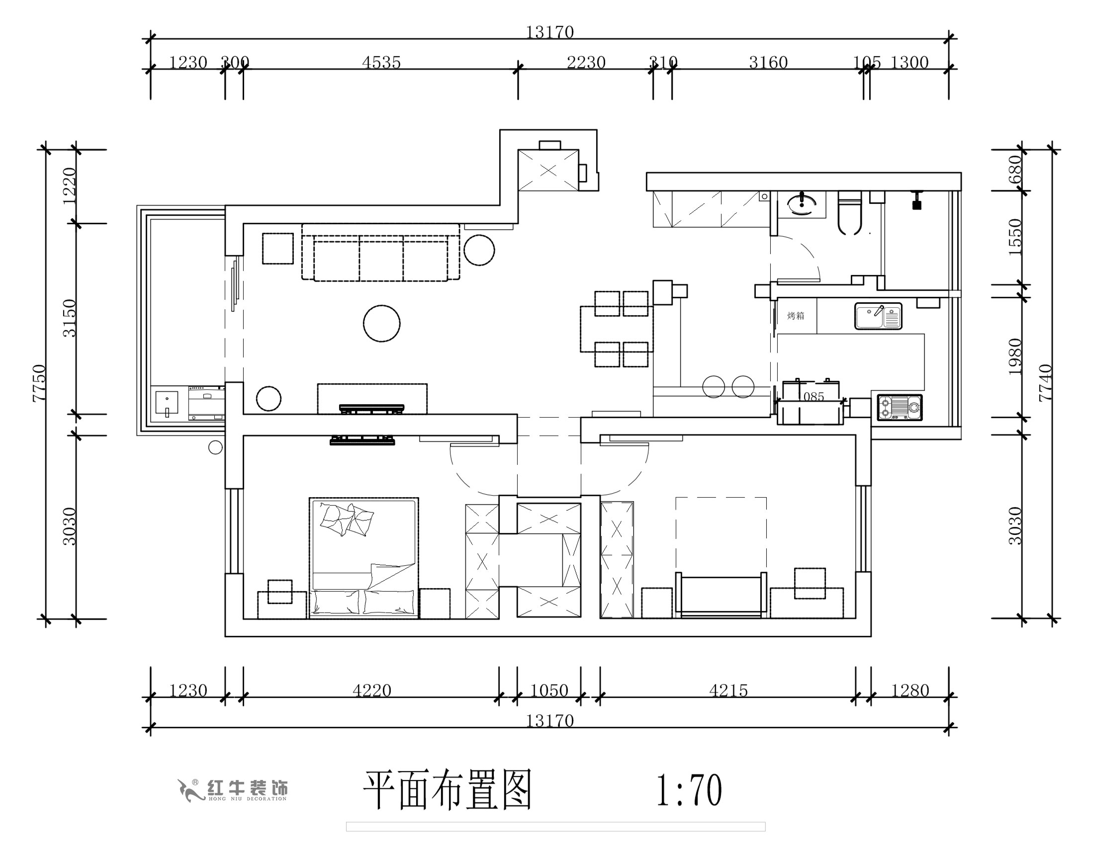 蒋琛｜天福园43-401-90㎡-现代简约风格｜2室1厅1卫｜旧房装修｜定制家￥122757｜全包12万｜00_02平面布置图