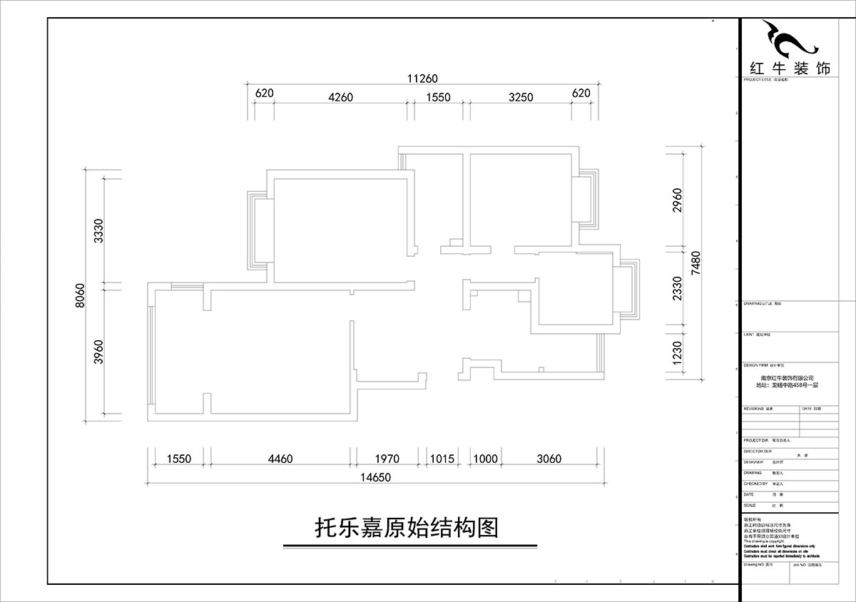 朱彦｜托乐嘉睦邻居-5-604-102㎡-简约风格｜4室2厅1卫｜老房装修｜三房改四房｜定制家｜全包14万｜00_01原始结构图