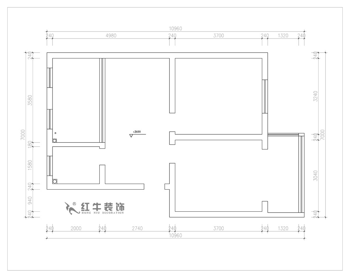 朱明琪｜旭光里57-4-407-69㎡-现代简约风格｜2室2厅1卫｜老房翻新｜定制家￥113520｜全包11万｜00_01原始墙体图