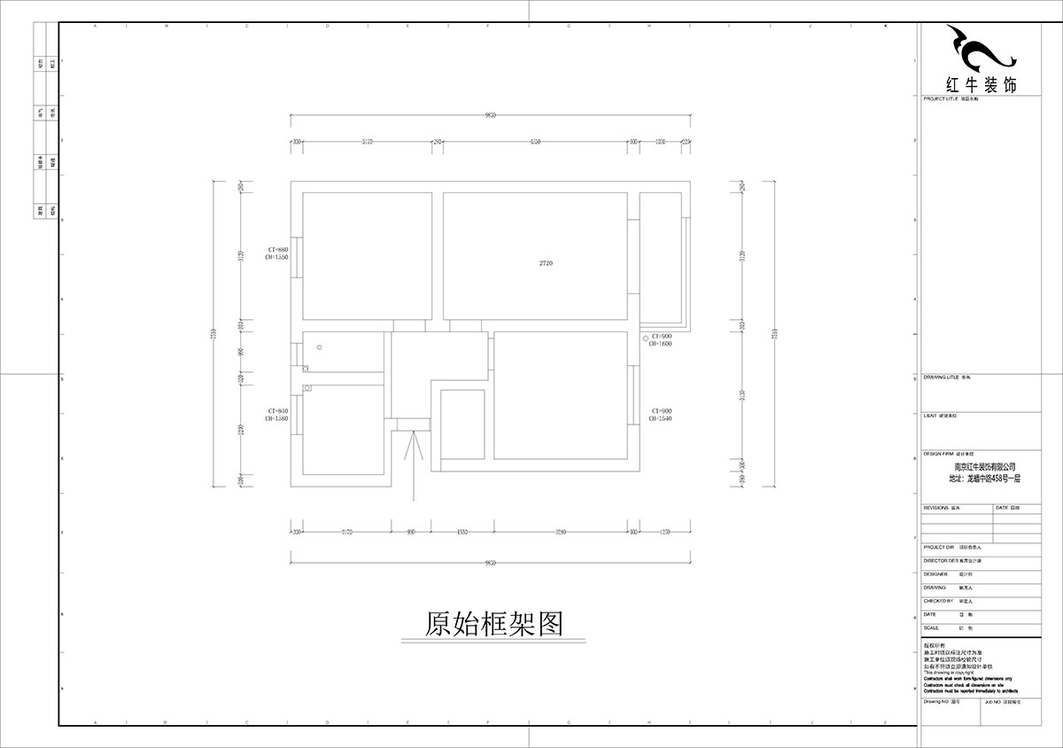 孟宪涛｜峨嵋岭12号5-403-64㎡-现代简约风格｜3室1厅1卫｜新房装修｜定制家￥88600｜全包10万｜00_01原始框架图