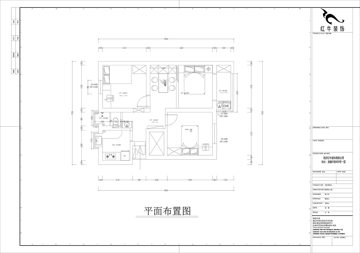 孟宪涛｜峨嵋岭12号5-403-64㎡-现代简约风格｜3室1厅1卫｜新房装修｜定制家￥88600｜全包10万｜00_02平面布置图