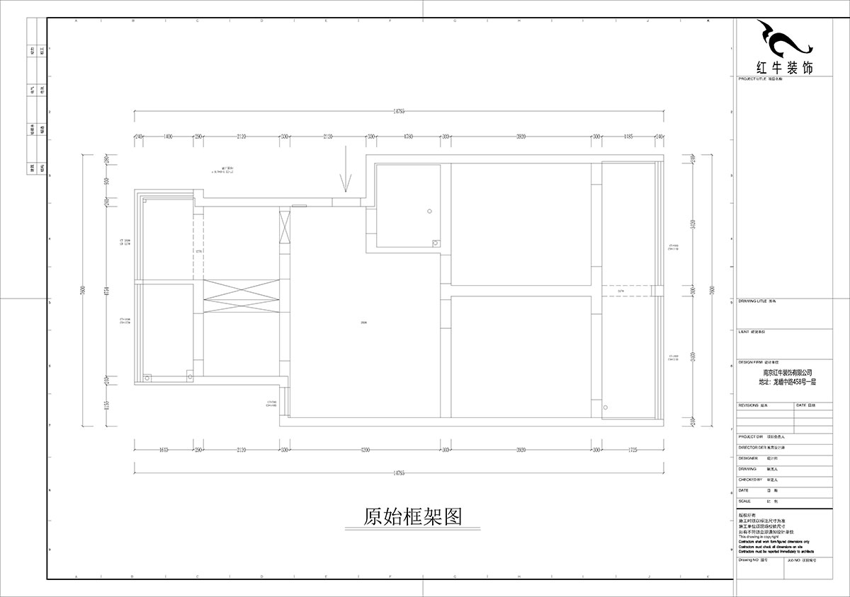 孟宪涛｜估衣廊18-3-305-100㎡-简约风格｜3室2厅1卫｜老房装修｜定制家｜全包14万｜00_01原始框架图