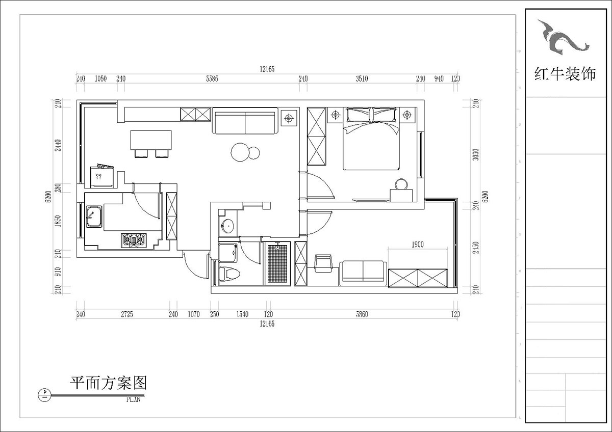 张桐玮｜四方新村七村2-405-85㎡-现代简约风格｜3室1厅1卫｜毛坯装修｜定制家｜全包10万｜00_02平面方案图