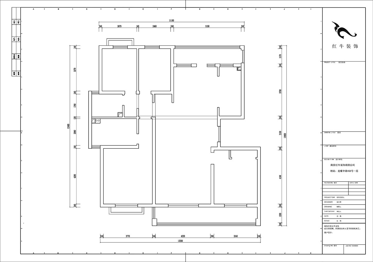 陆利民｜羊山湖14-502-160㎡+阁楼-现代风格｜4室2厅2卫｜新房装修｜定制家｜全包31万｜00_01原始结构图