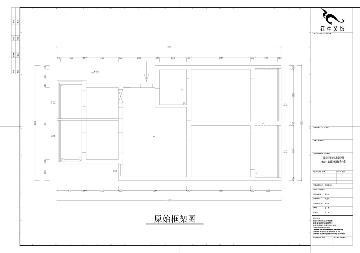 【实景案例】孟宪涛｜估衣廊18号305-100㎡-现代简约风格｜3室2厅1卫｜老房装修｜定制家｜全包13万｜00_01原始框架图