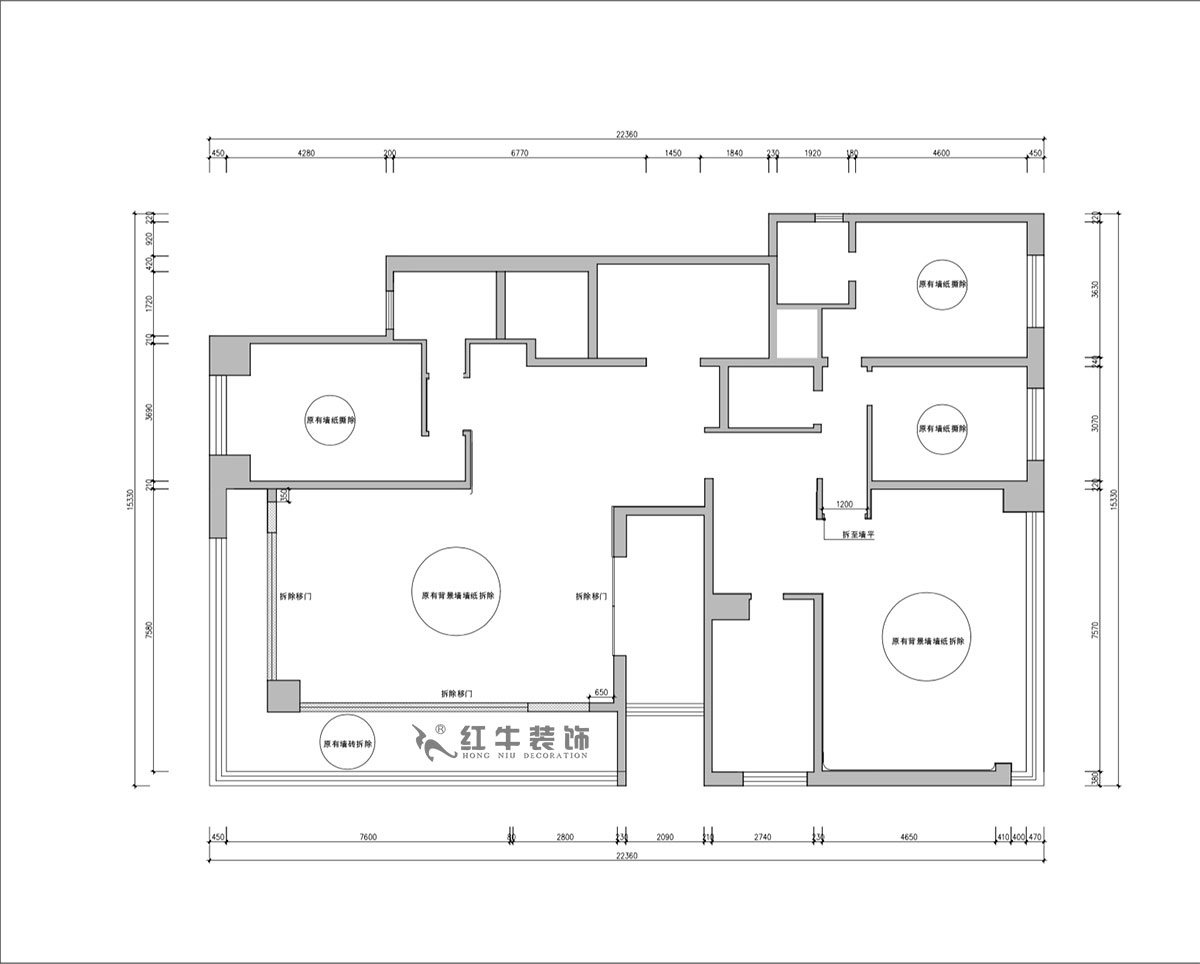 【实景案例】朱明琪｜天鹅堡花园-280㎡-现代轻奢风格｜3室2厅2卫｜精装修改造｜改造家｜全包30万｜00_01原始结构图