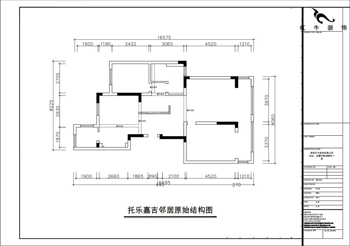 朱彦｜托乐嘉吉邻居3-905-110㎡-现代风格｜3室2厅1卫｜老房装修｜定制家｜全包15万｜00_01原始结构图