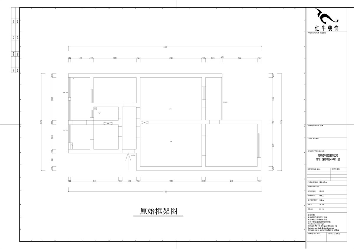 孟宪涛｜理工大121栋4-208-82㎡-现代简约风格｜3室2厅1卫｜老房装修｜定制家｜全包12万｜00_01原始框架图