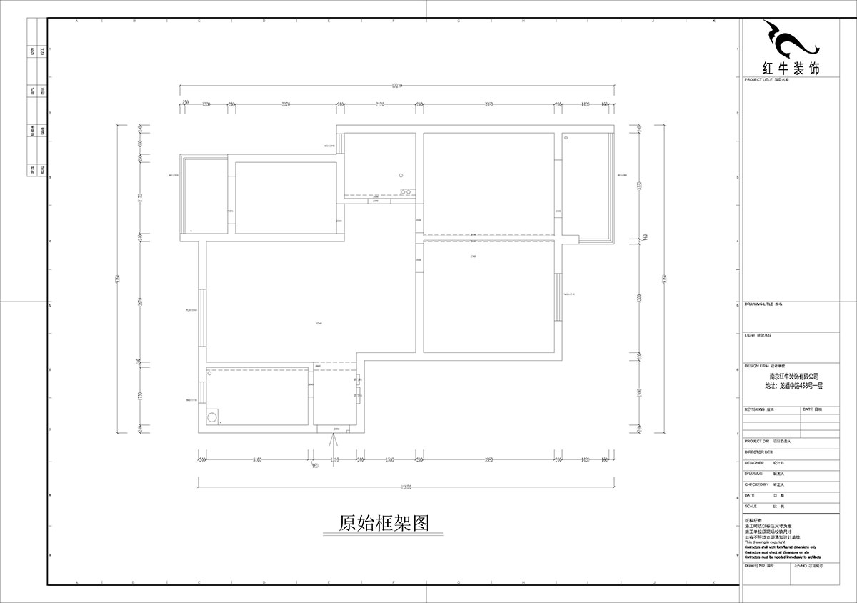 孟宪涛｜月桂园4-1005-103㎡-现代简约风格｜3室2厅1卫｜新房装修｜定制家｜全包14万｜00_01原始框架图