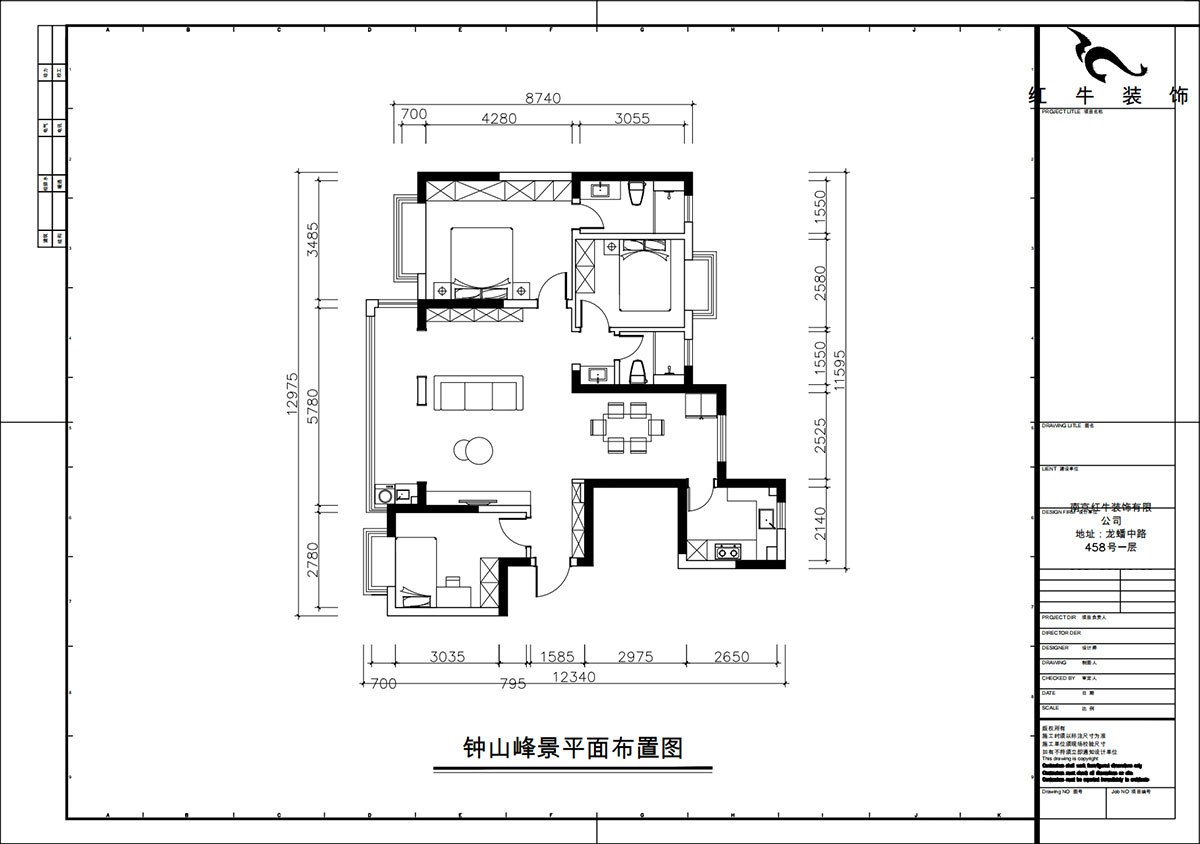 朱彦｜钟山峰景5-1102-128㎡-现代简约风格｜3室2厅2卫｜精装修改造｜定制家｜全包14万｜00_02平面布置图