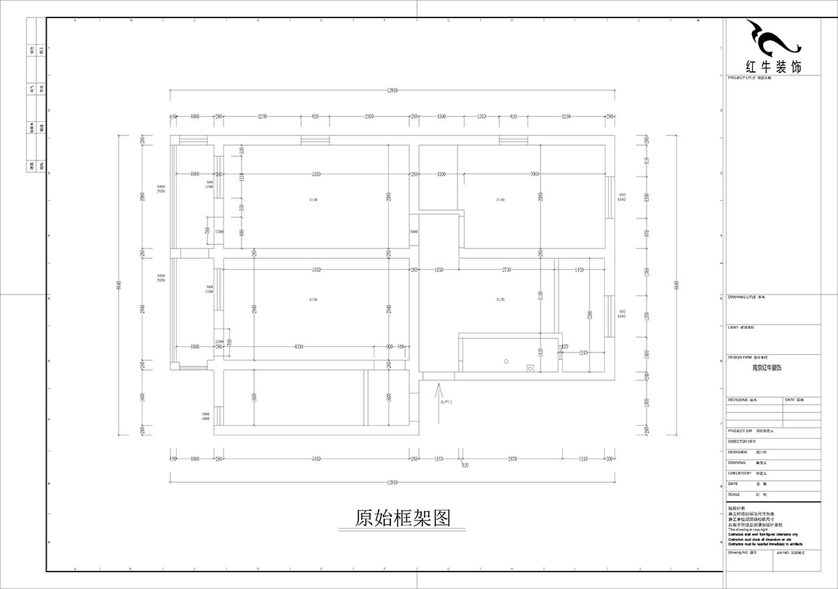 孟宪涛｜五老村24-201-100㎡-现代简约风格｜3室2厅1卫｜老房装修｜定制家｜全包14万｜00_01原始框架图