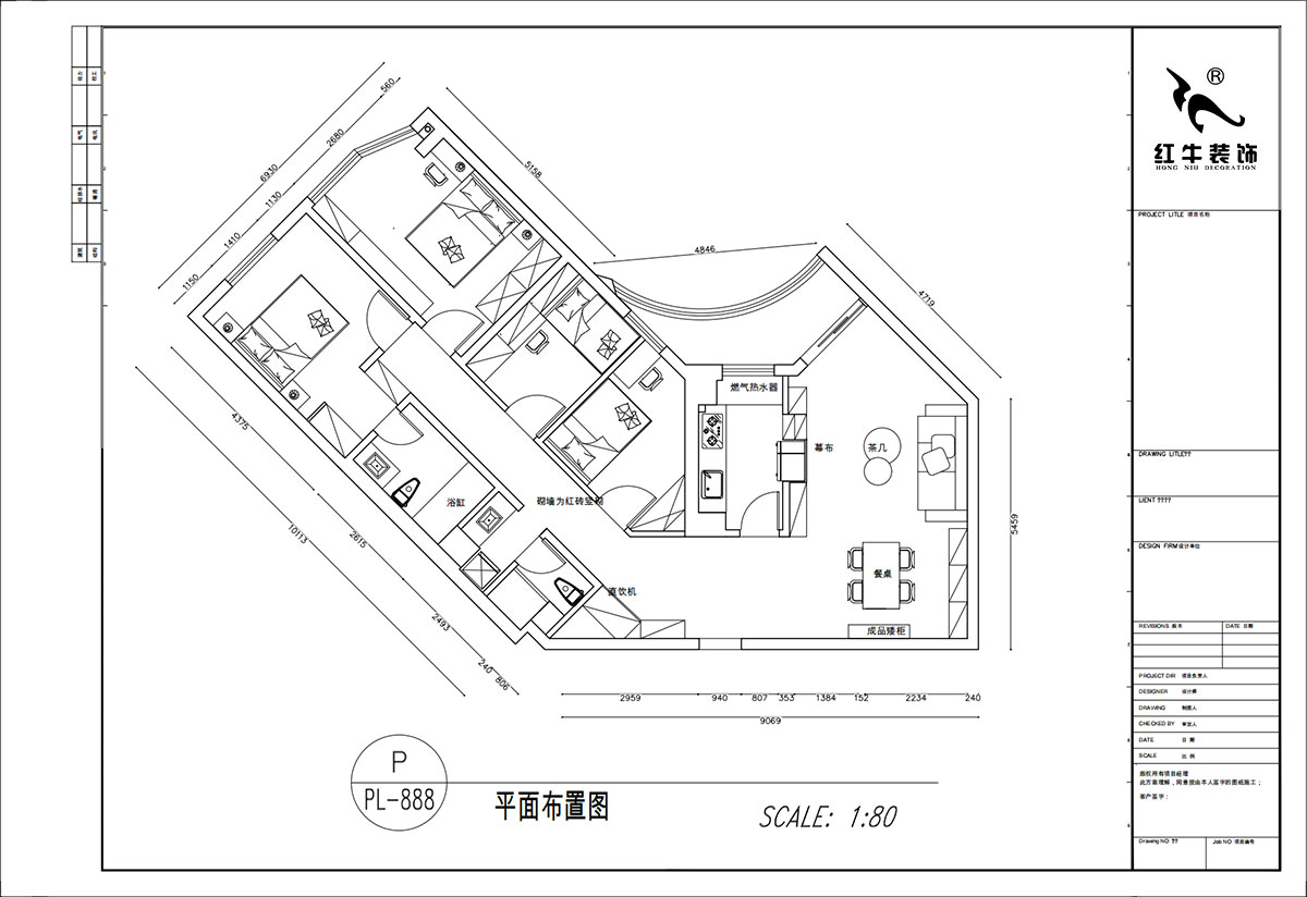 顾娟｜丰汇大厦2205室-120㎡-复古风｜3室2厅2卫｜旧房装修｜定制家｜全包16