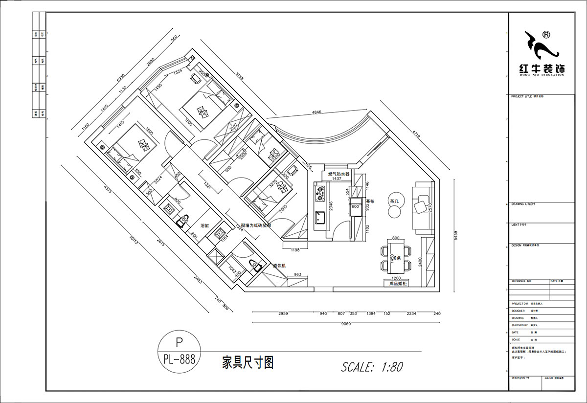 顾娟｜丰汇大厦2205室-120㎡-复古风｜3室2厅2卫｜旧房装修｜定制家｜全包16