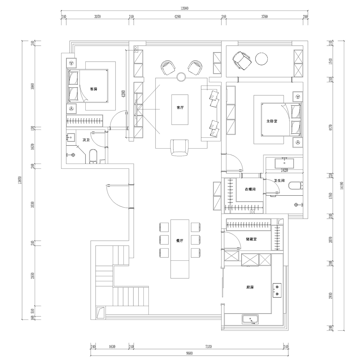 1200刘晓芳｜高淳中交荣域花园D区23-602-260㎡-中古风格｜跃层｜7室2厅4卫｜新房装修｜半包17