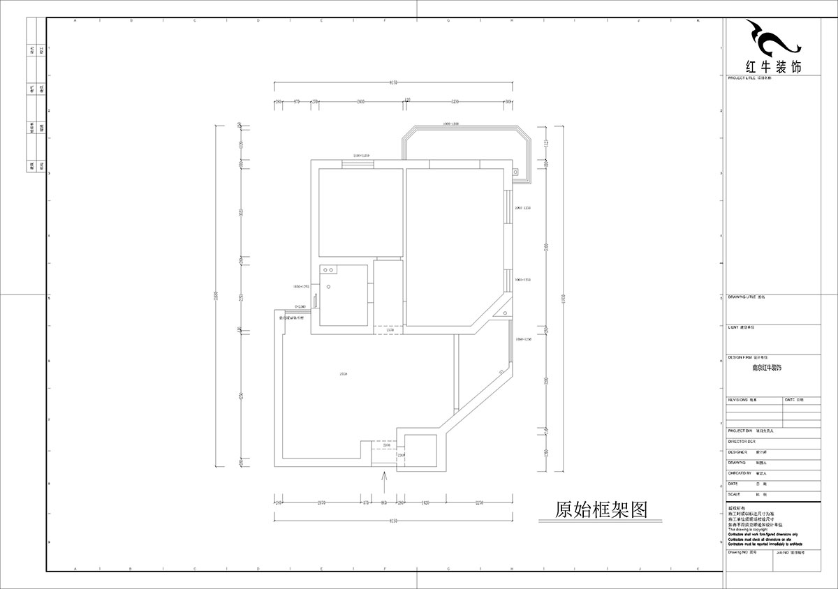 孟宪涛｜金宝花园5-2701-82㎡-简约中古风格｜2室1厅1卫｜老房装修｜定制家｜全包10万｜00_01原始结构图