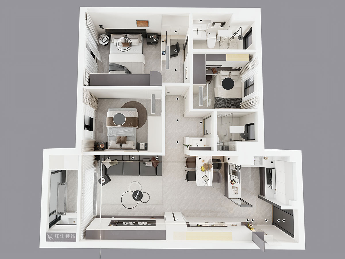 蒋琛|锦绣公馆6-508-88㎡-现代简约风格|3室2厅2卫1厨1阳台|新房装修|定制家|全包12万|00_04鸟瞰图