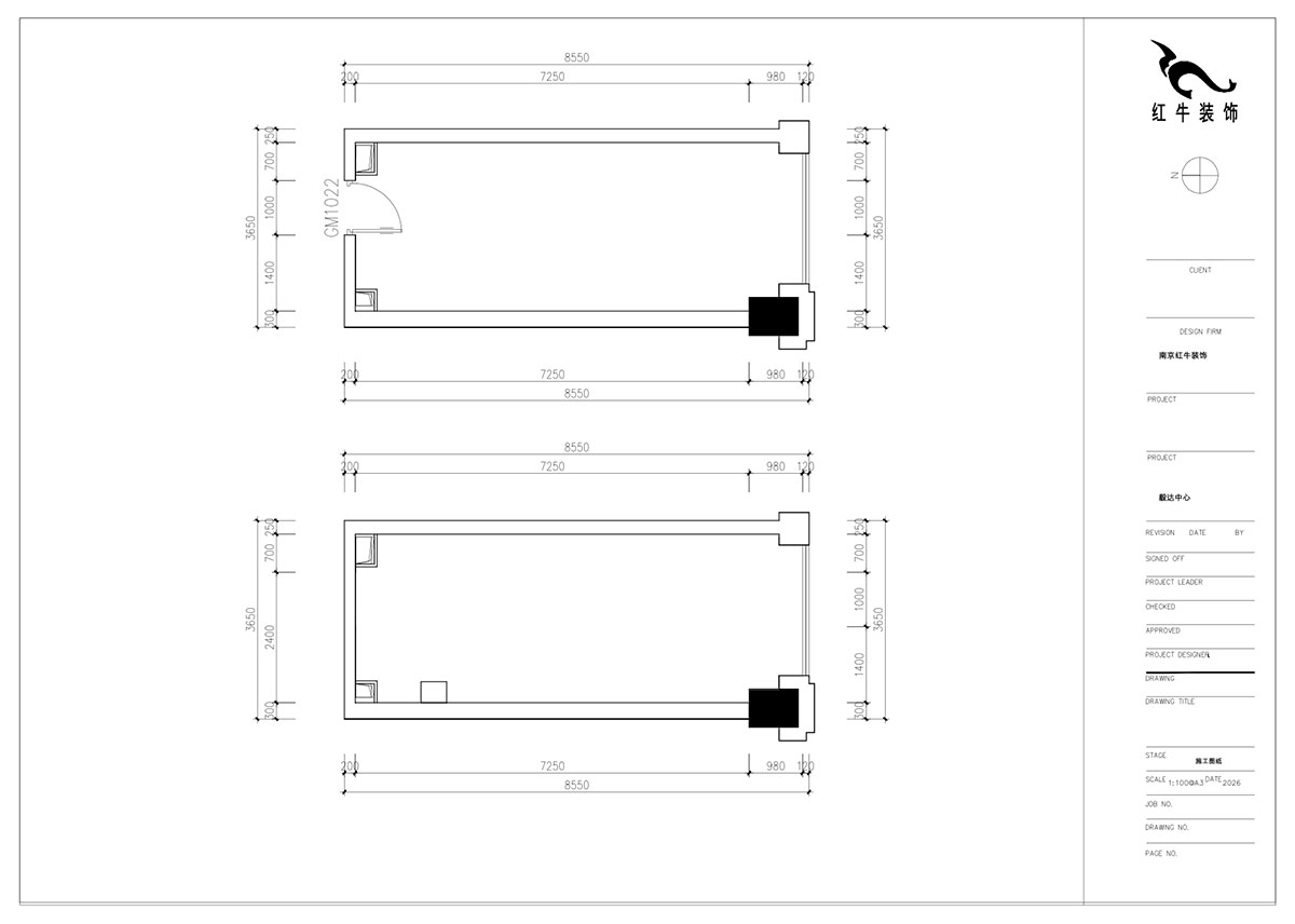 朱明琪|毅达中心4-1710-35㎡挑高-中古风|2室1厅1卫|老房装修|定制家|全包9万|00_01原始结构图
