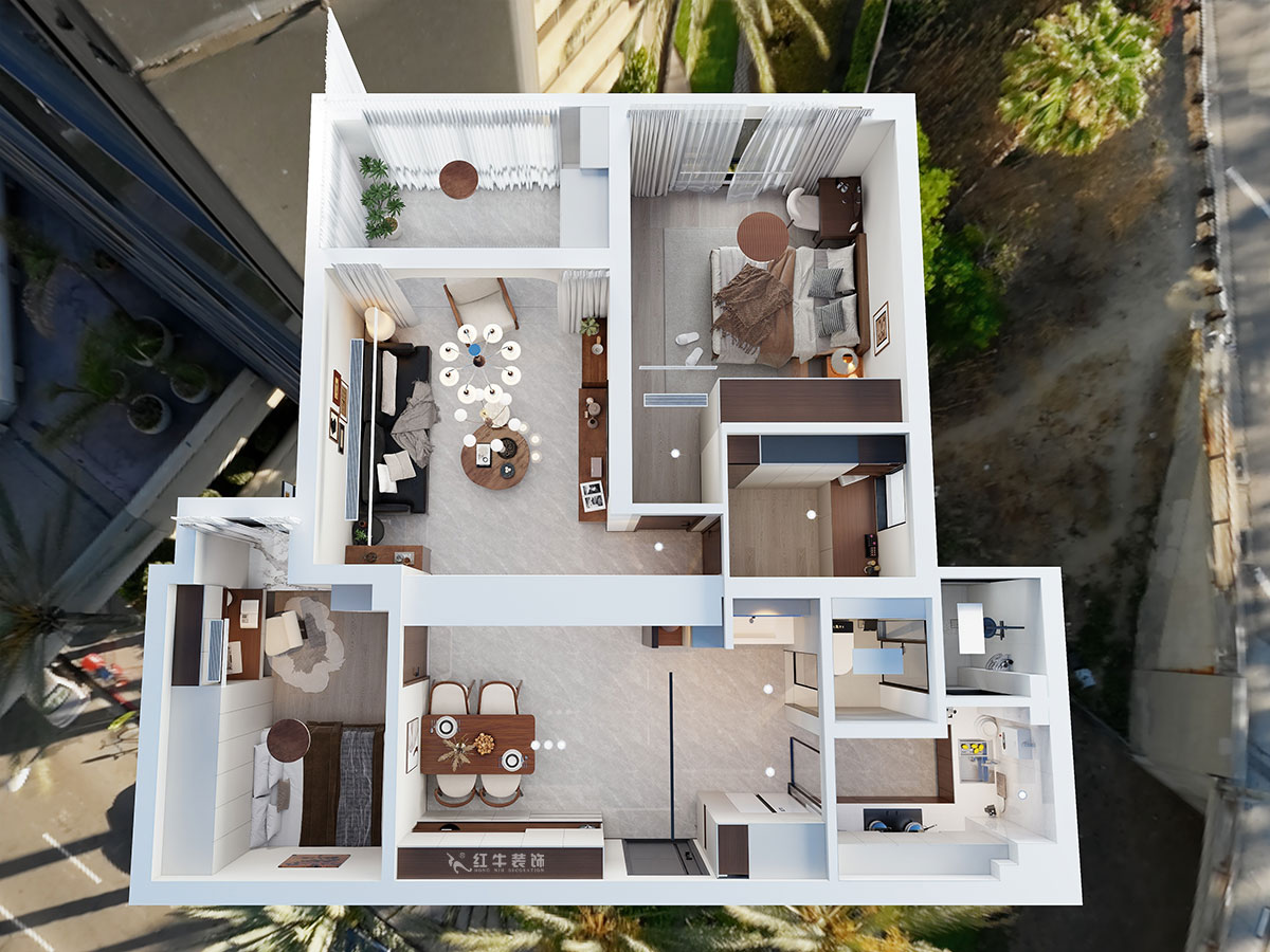 孟宪涛|雅居乐花园23-2-2502-88㎡-简约中古风格|3室2厅2卫|老房装修|定制家|全包12万|00_04鸟瞰图