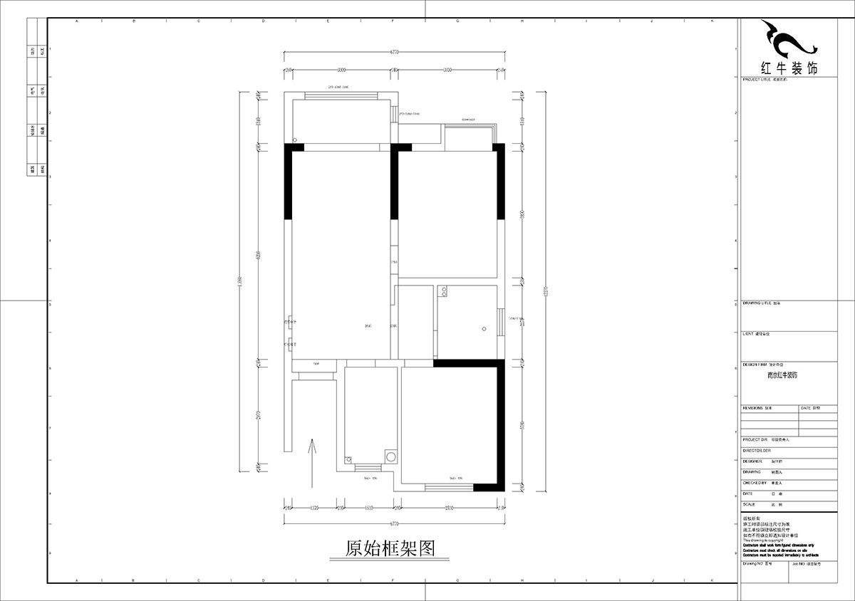 孟宪涛|紫境东苑5-1206-71㎡-现代简约风格|2室1厅1卫|新房装修|定制家|全包10万|00_01原始框架图