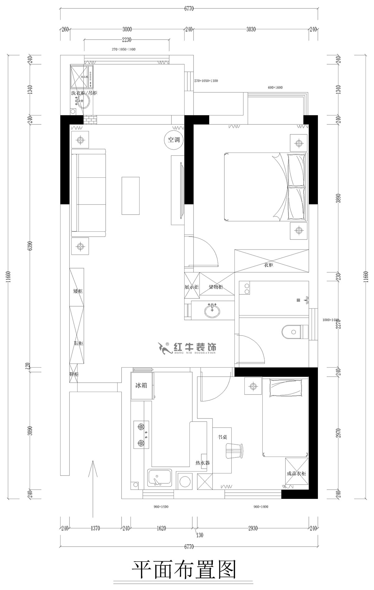 孟宪涛|紫境东苑5-1206-71㎡-现代简约风格|2室1厅1卫|新房装修|定制家|全包10万|00_02平面布置图