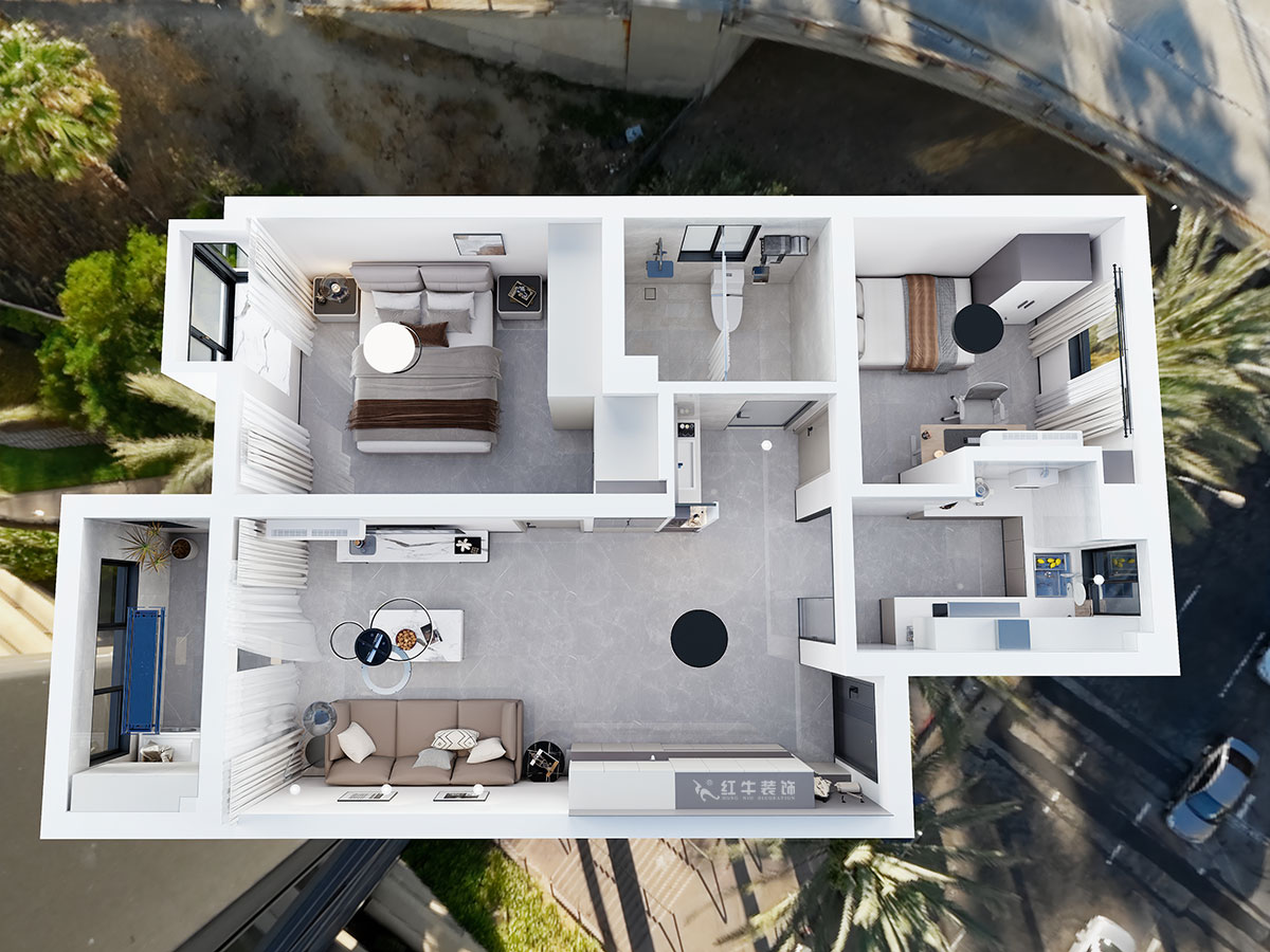孟宪涛|紫境东苑5-1206-71㎡-现代简约风格|2室1厅1卫|新房装修|定制家|全包10万|00_04鸟瞰图