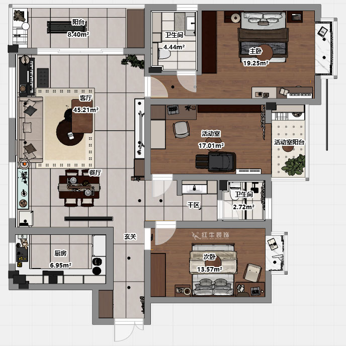 魏明花｜金陵大公馆10-601-150㎡-现代简约风格｜3室2厅2卫｜二手房装修｜定制家｜全包16