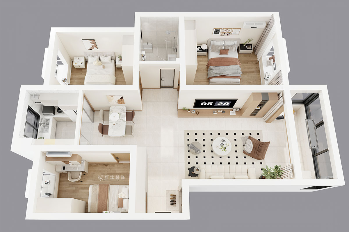 顾娟｜城市绿洲花园10-3-505-108㎡-现代简约风格｜3室2厅1卫｜旧房装修｜定制家｜全包12